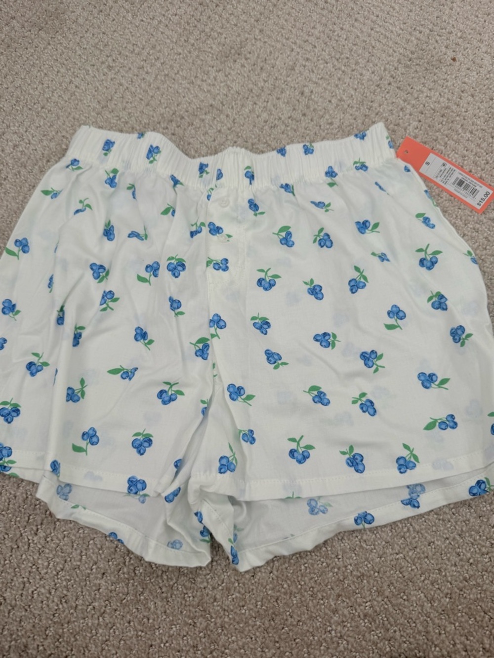 Colsie White Shorts with Blue Floral Print
